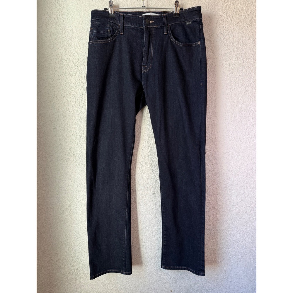 Mavi Zach Straight Leg Jeans Mens Dark Wash Indigo Stretch Denim Pants